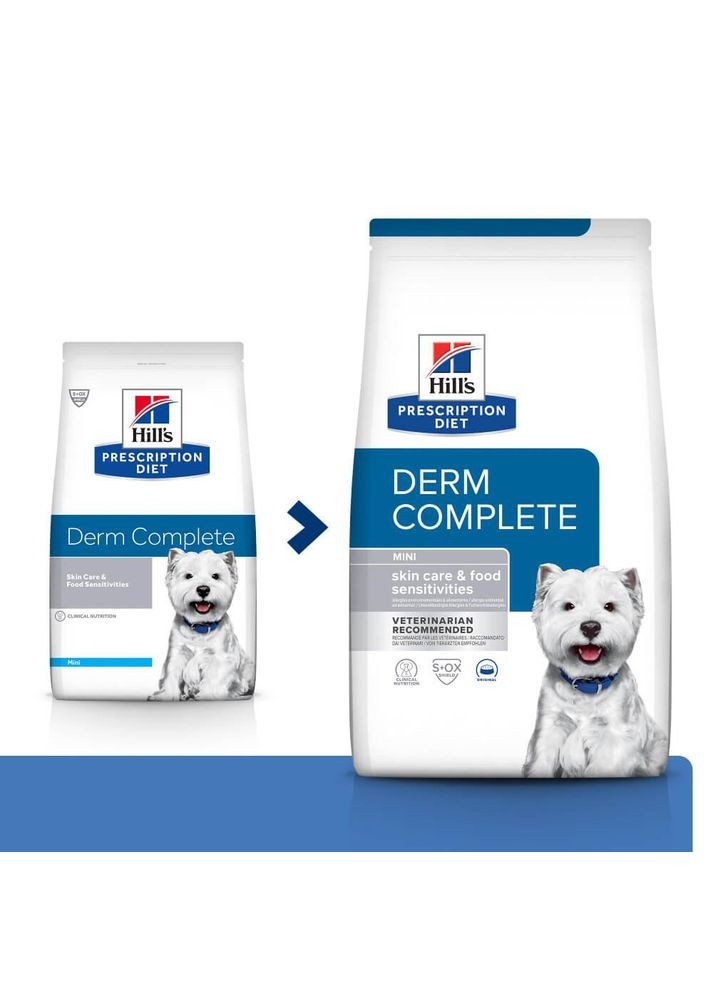 PRESCRIPTION DIET Derm Complete Mini Сухой корм для собак малых пород при пищевой аллергии 1 кг Hill's (345743198)