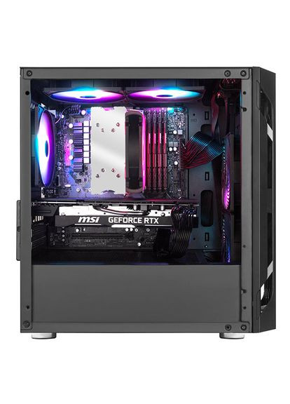 Корпус FARA FAH1MB-PRO, без БЖ, 1xUSB3.0, 2xUSB2.0, 3x120mm ARGB fan, TG Side Panel, mATX, Black Silver Stone (314981893)