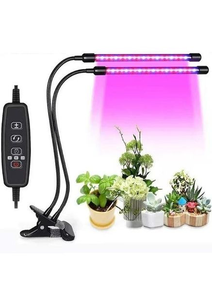 Фитолампа светодиодная для растений 2 лампы с таймером 3 режима на прищепке USB No Brand (348119019)
