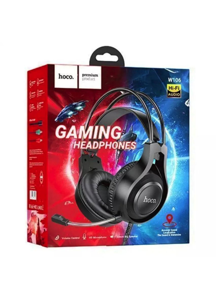 Наушники Tiger gaming headset Black Hoco W106 (350946874)