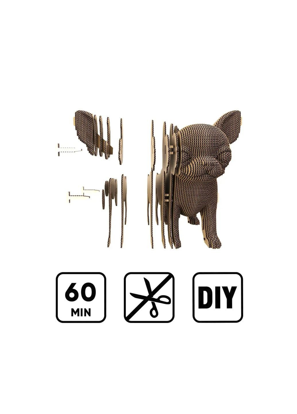 Картонний конструктор " 3D Puzzle CHIHUAHUA PUPPY" колір різнокольоровий ЦБ-00278678 Cartonic (365699761)