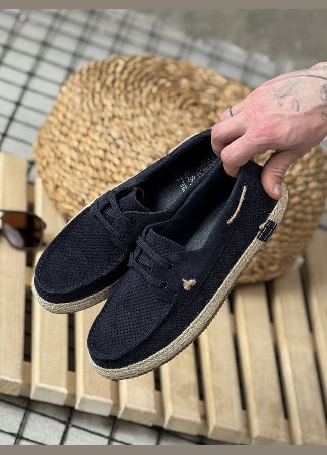 Синие стильные мужские мокасины замшевые синие Freedom