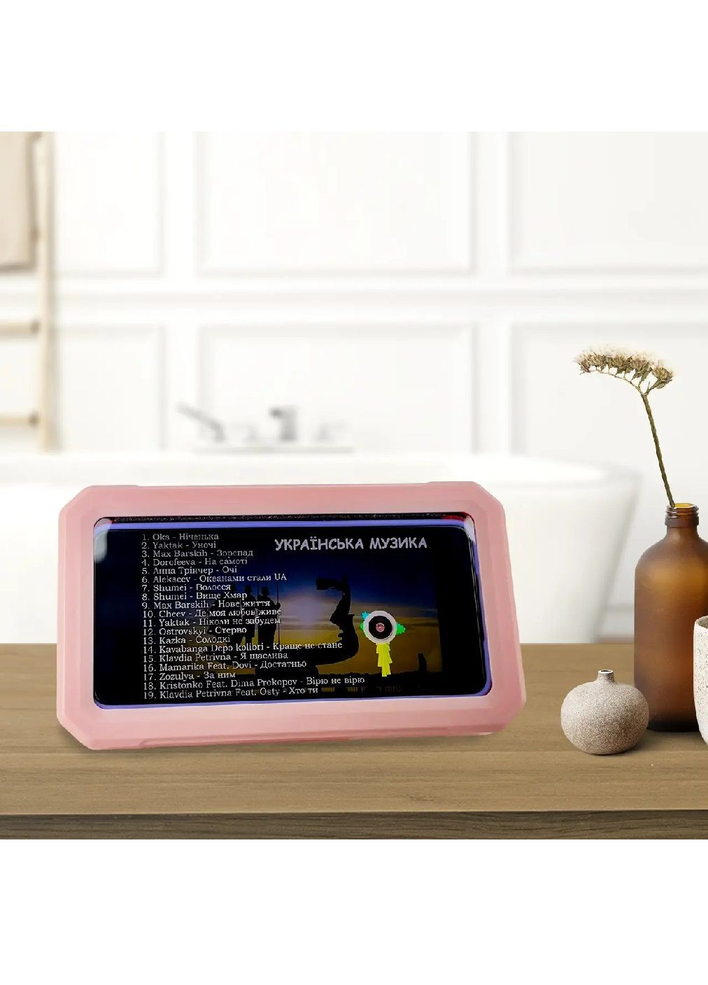 Настінний захисний корпус тримач для телефона смартфона з регулюванням кута нахилу обертанням на 360° (478983-Prob) Рожевий Unbranded (315367823)