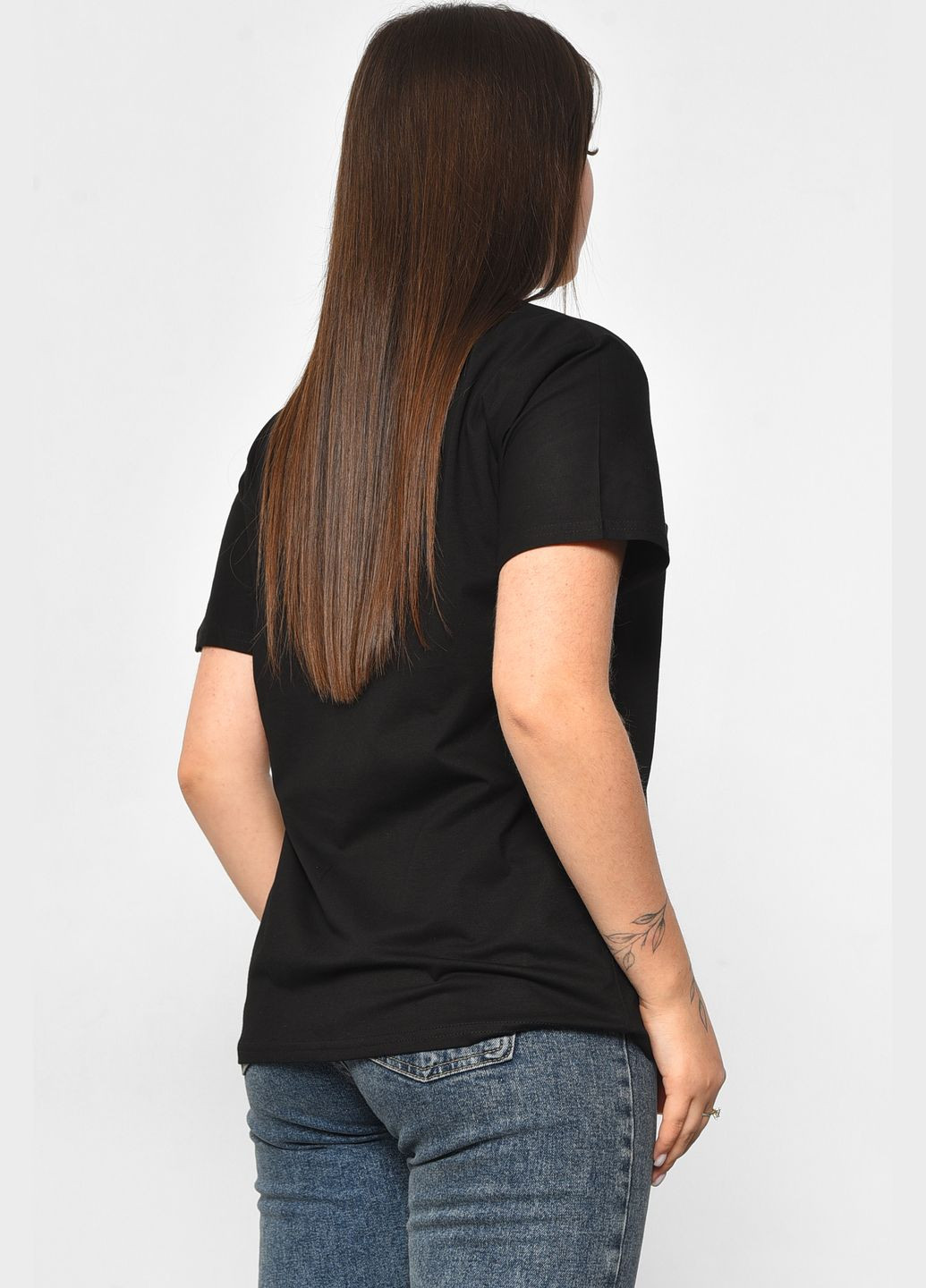 Футболка жіноча чорного кольору Let's Shop - (294816945)