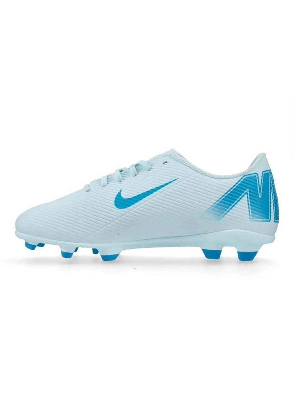 Цветные бутсы jr vapor 16 club fg/mg белый, голубой дет Nike