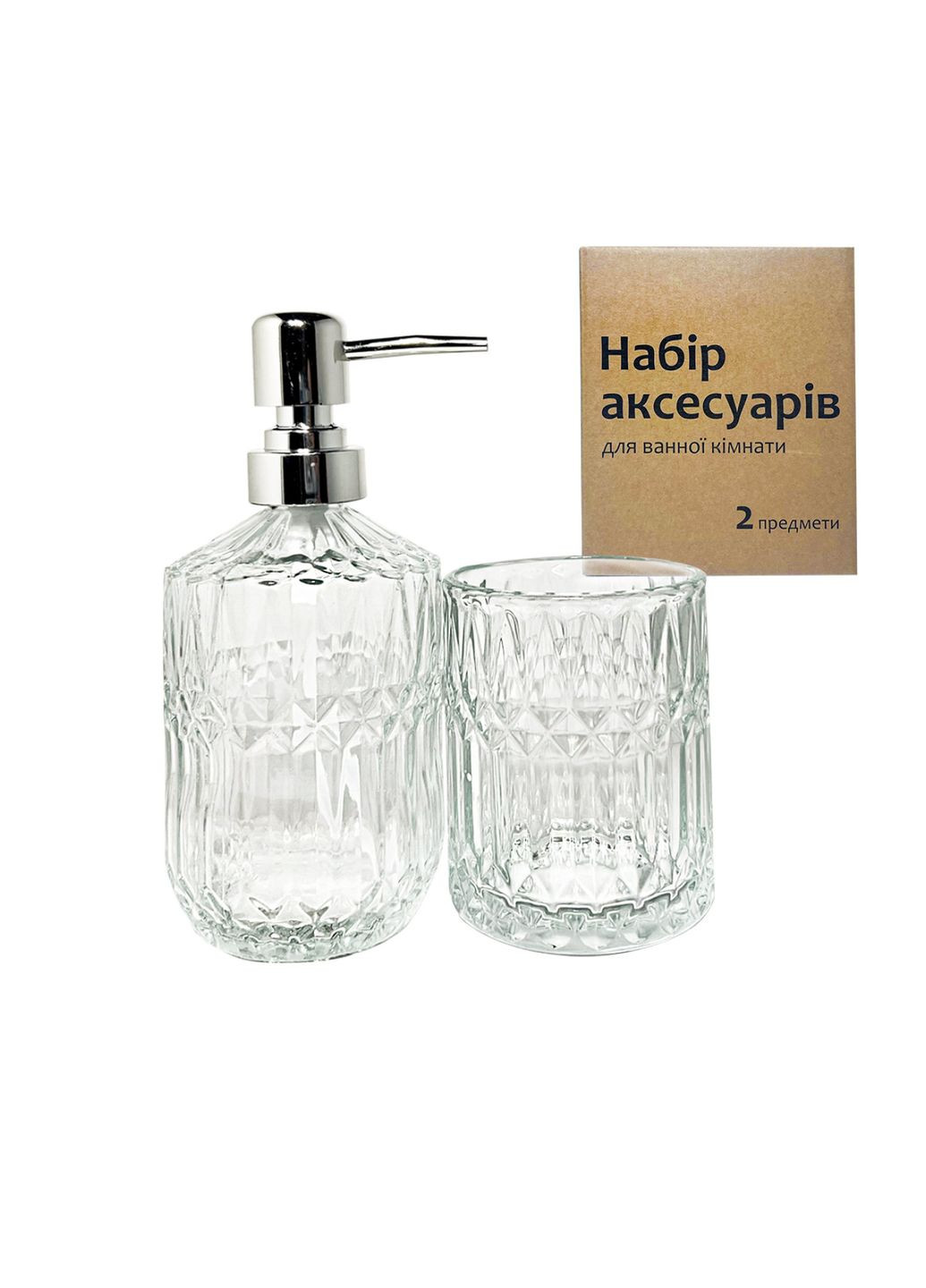 Набор стеклянных аксессуаров для ванной комнаты, 2пр. No Brand (316027048)