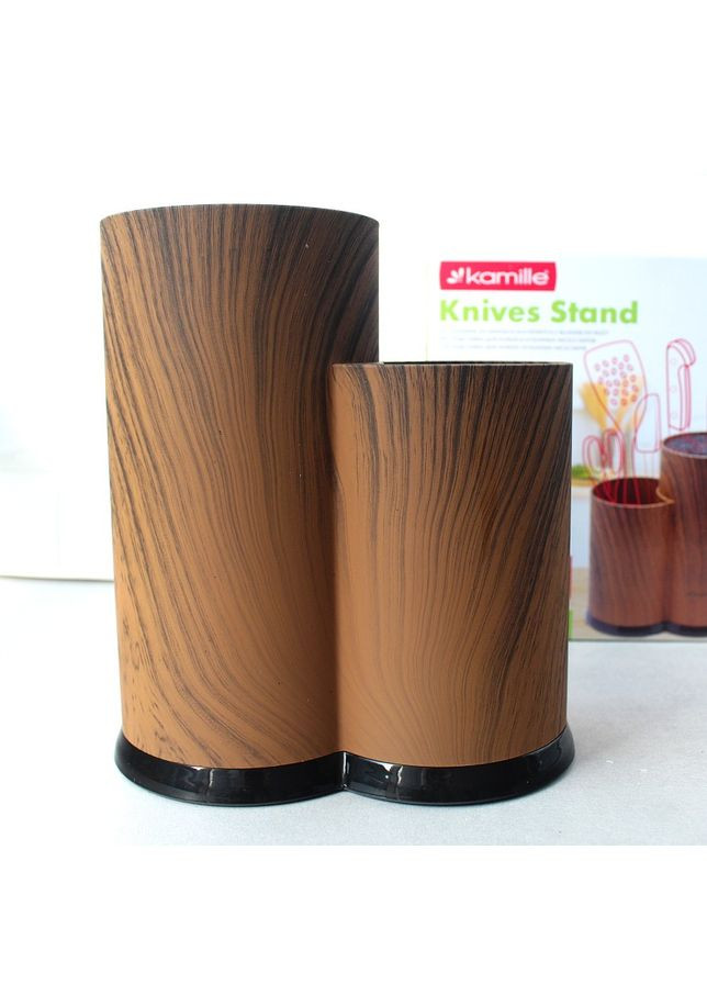 Підставка для ножів і кухонного приладдя з наповнювачем 22 см Коричнева Kamille (303209504)