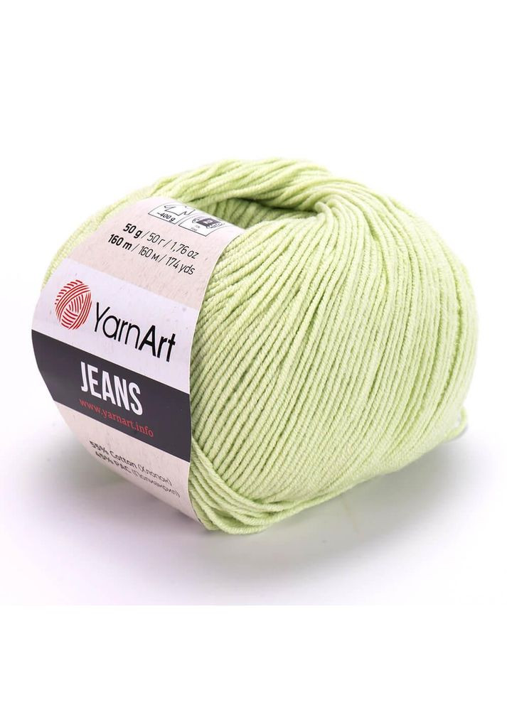 Пряжа Jeans, полухлопок, №11 салатовая, 50 гр YarnArt (340483490)