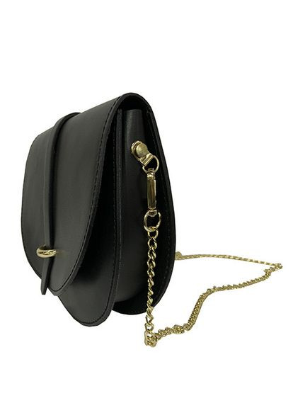 Сумка жіноча маленька чорна гладка шкіра італійська через плече (Д/Ш/В) 19/4/17(см) Felicita (336377739)