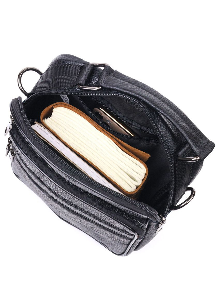 Сумка вертикальна шкіряна 21270 Чорна Vintage (366880521)