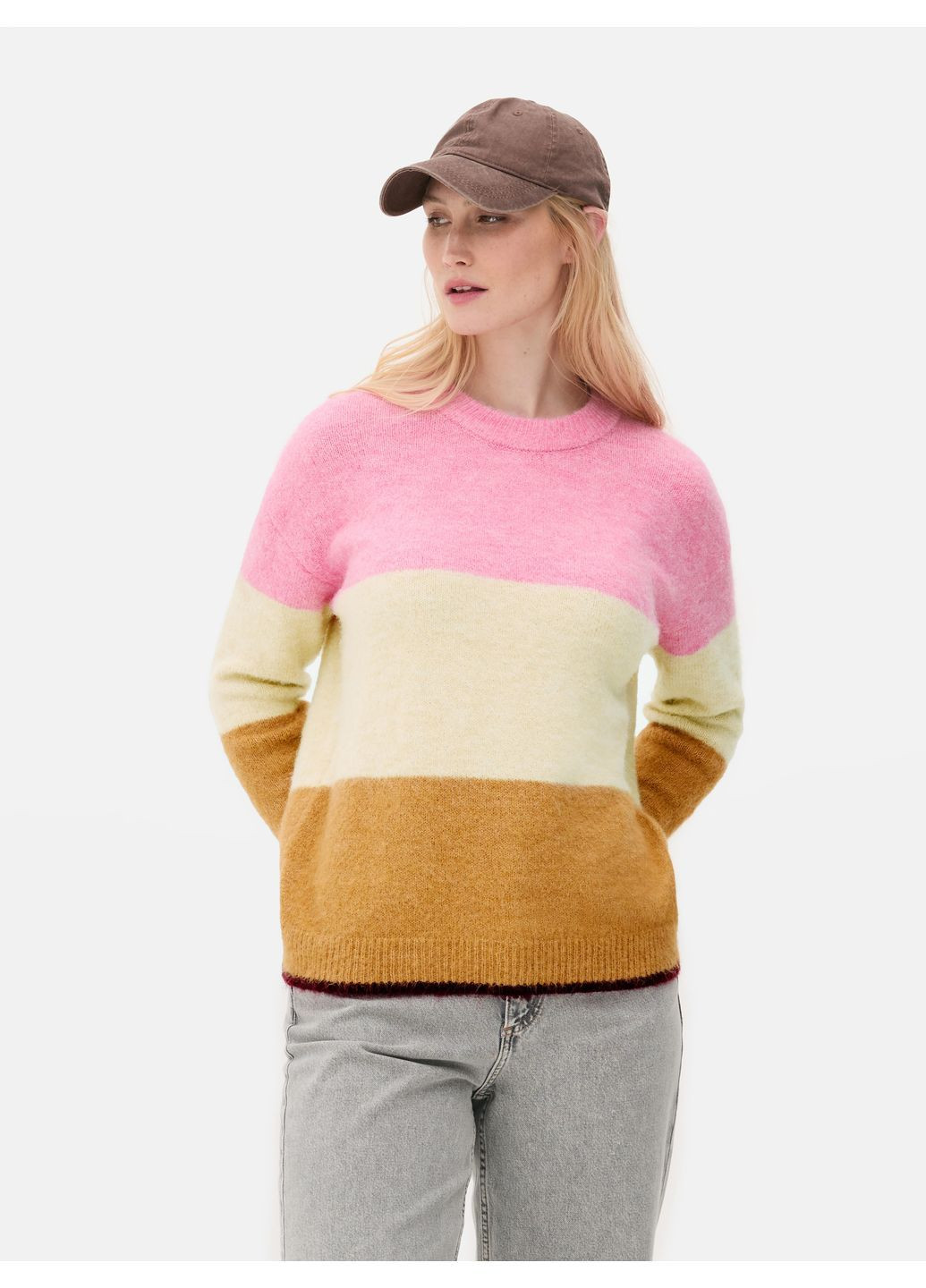 Розово-коричневый джемпер зима,розовый-коричневый, Primark