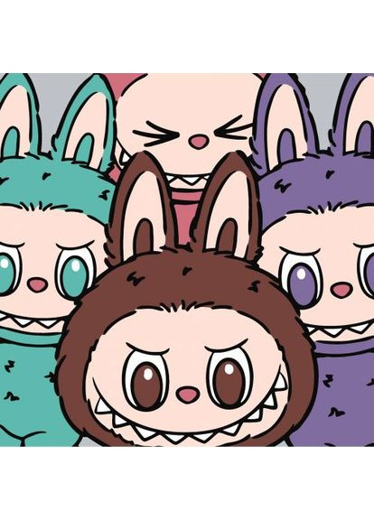 Набір для розпису по номерах для дітей "Команда Лабубу" 25х25см Ідейка (369787759)