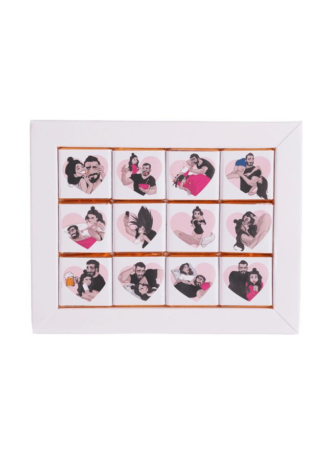 Набір молочного шоколаду 12 плиток "Люблю коли ти поруч" OK-1173 60 г Shokopack (364501192)