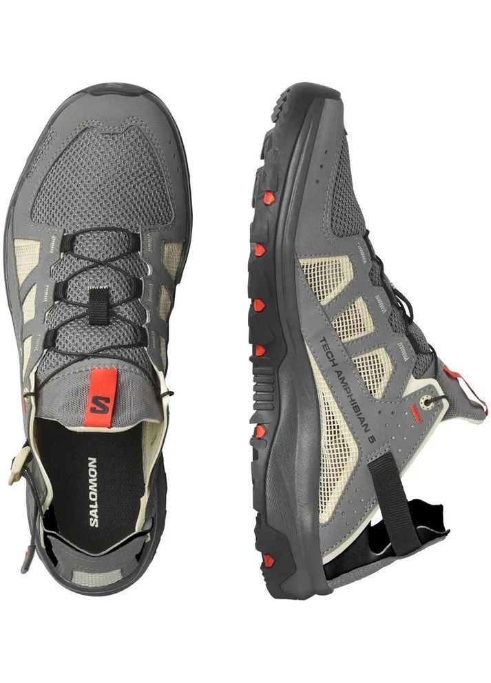 Кросівки TECHAMPHIBIAN 38 8.5 Pewter/Moth/Fiery red Salomon (329331780)