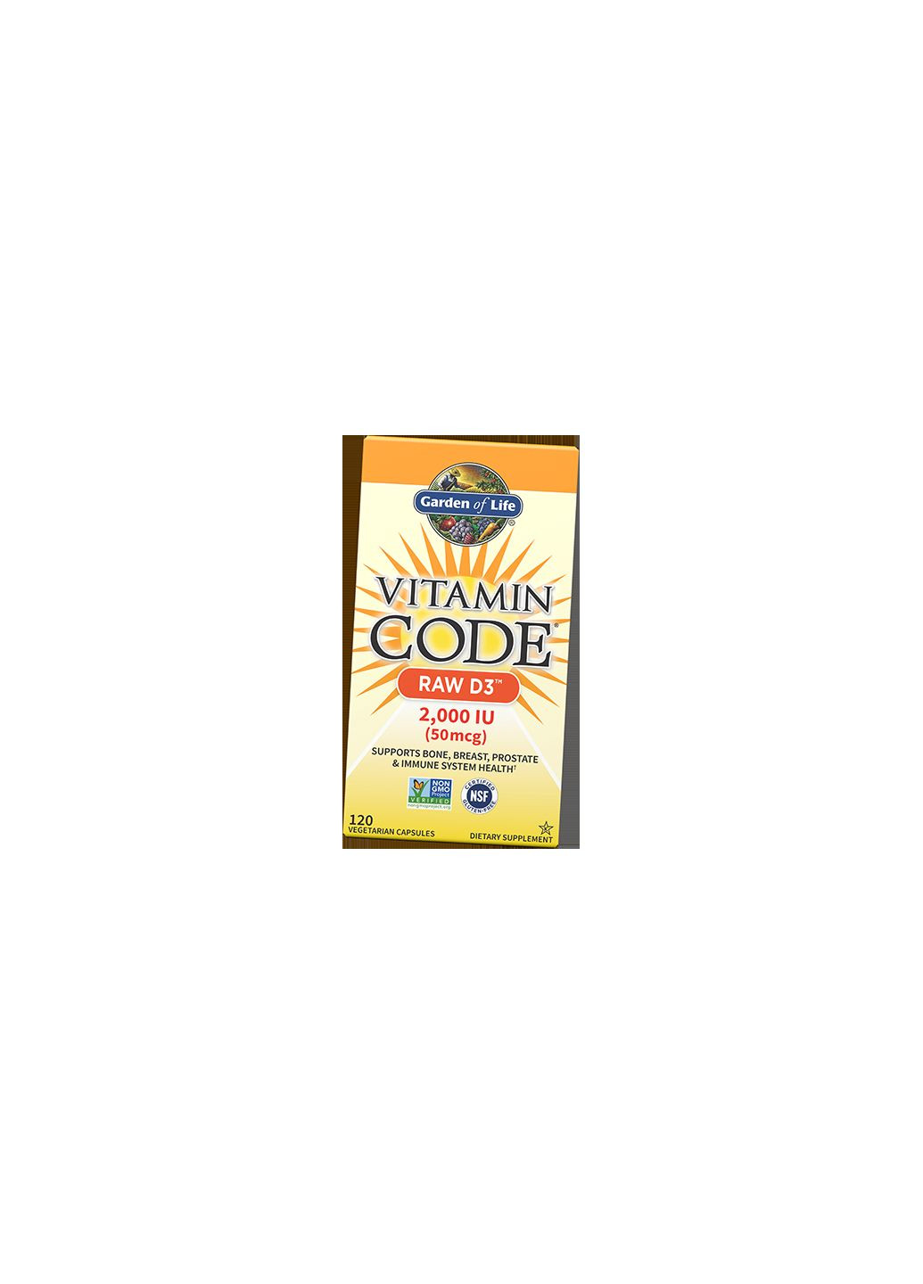 Сирий Вітамін Д3, Vitamin Code Raw D3 2000, 60вегкапс 36473012, (36473012) Garden of Life (293255951)