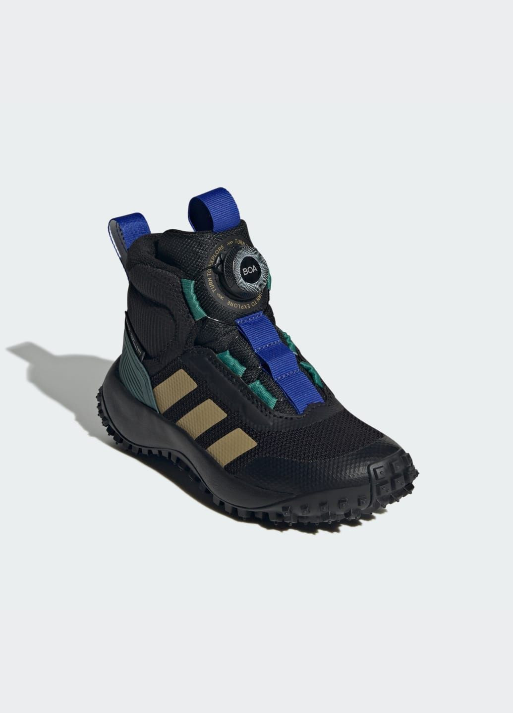 Черные спортивные осенние ботинки fortatrail boa kids adidas