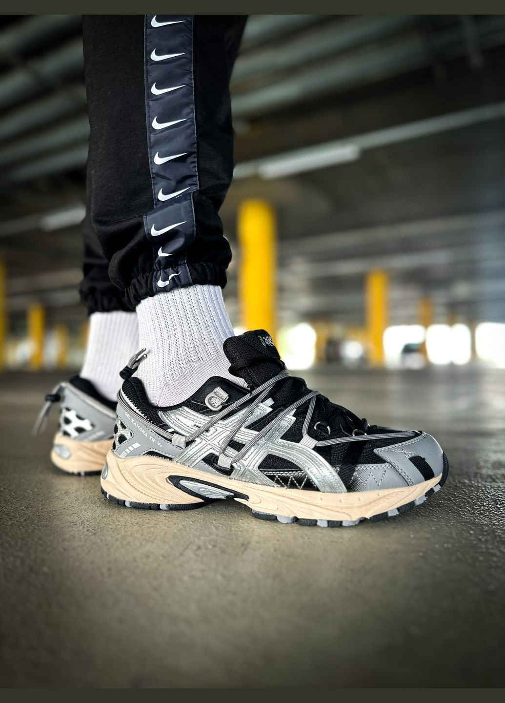 Сірі всесезон кросівки чоловічі asics gel-kahana tr v2 urbancore gray | асікс гель-кахана tr v2 сірі No Brand