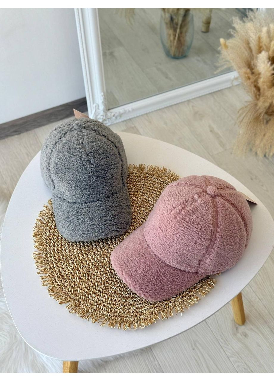 Теплая бейсболка тедди, Меховая бейсболка тедди, теплая кепка Тедди барашек с ушками No Brand (368669508)