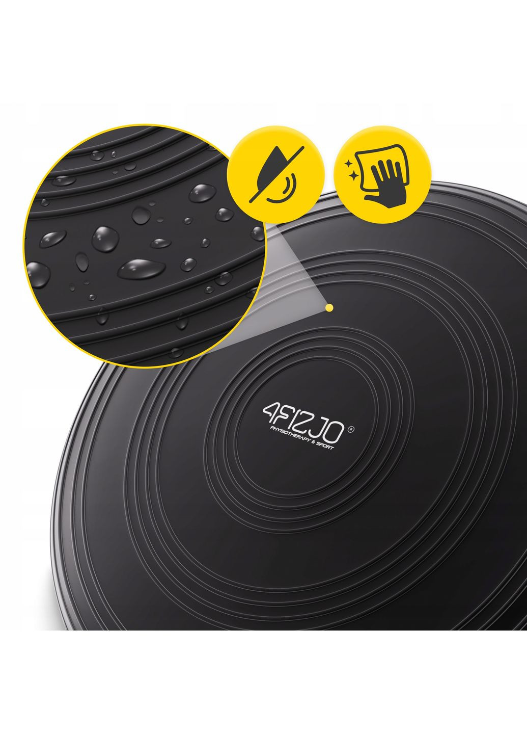 Балансувальна подушка-диск MED+ 33 см сенсомоторна, масажна Black () 4FIZJO P-5907739310149 (275399291)