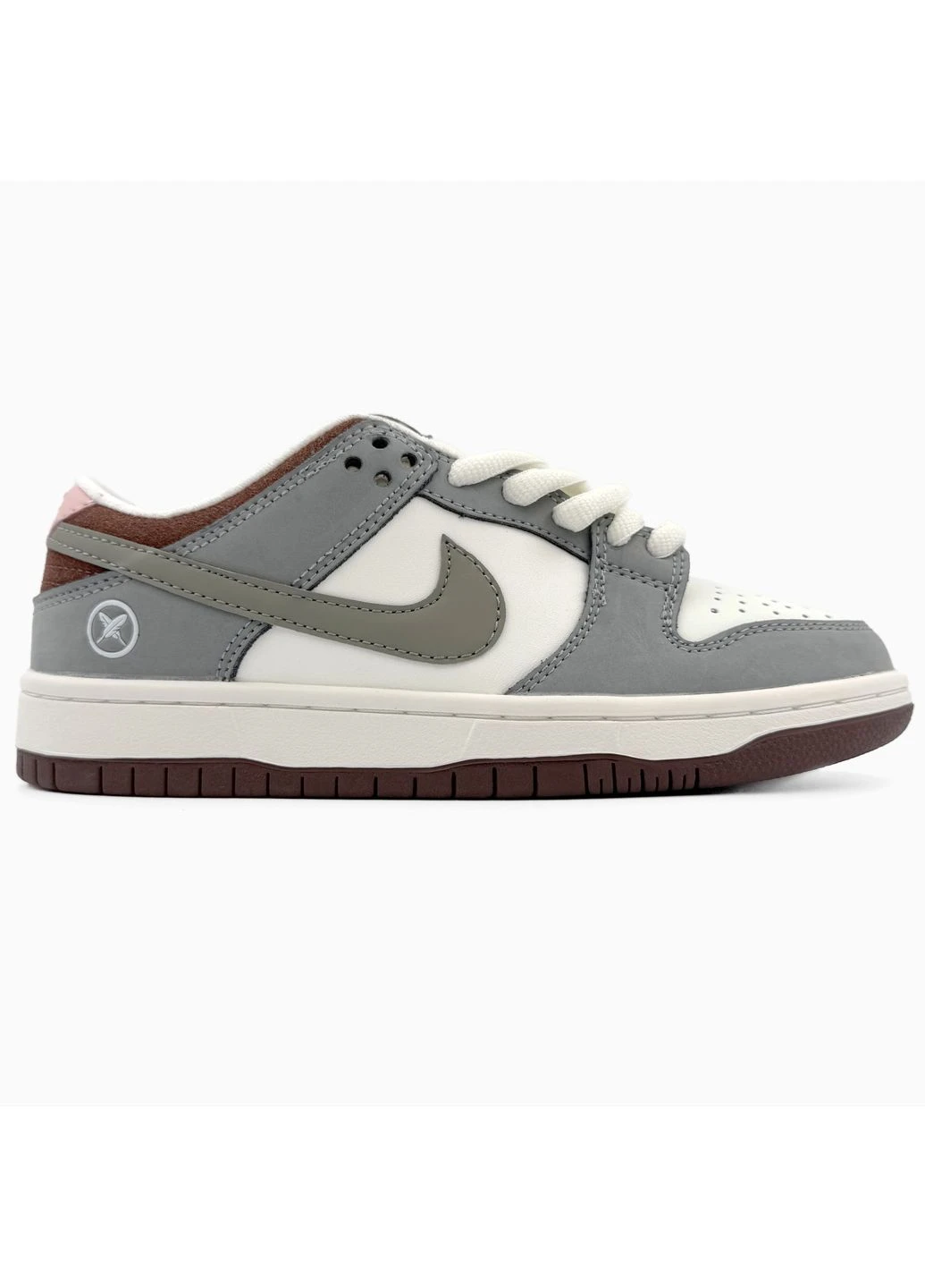 Білі кросівки чоловічі nike sb dunk grey/white/brown найк сб данк білі демісезон No Brand
