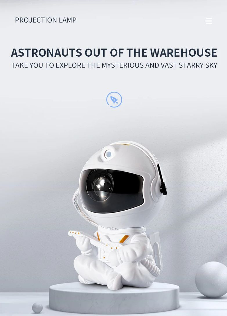 Лазерный ночник-проектор звездного неба K1 Astronaut White с пультом 12 х 7.5 см VHG (338221100)