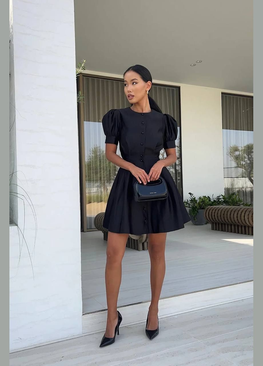 Чорна святковий, вечірня жіноча сукня міні No Brand однотонна