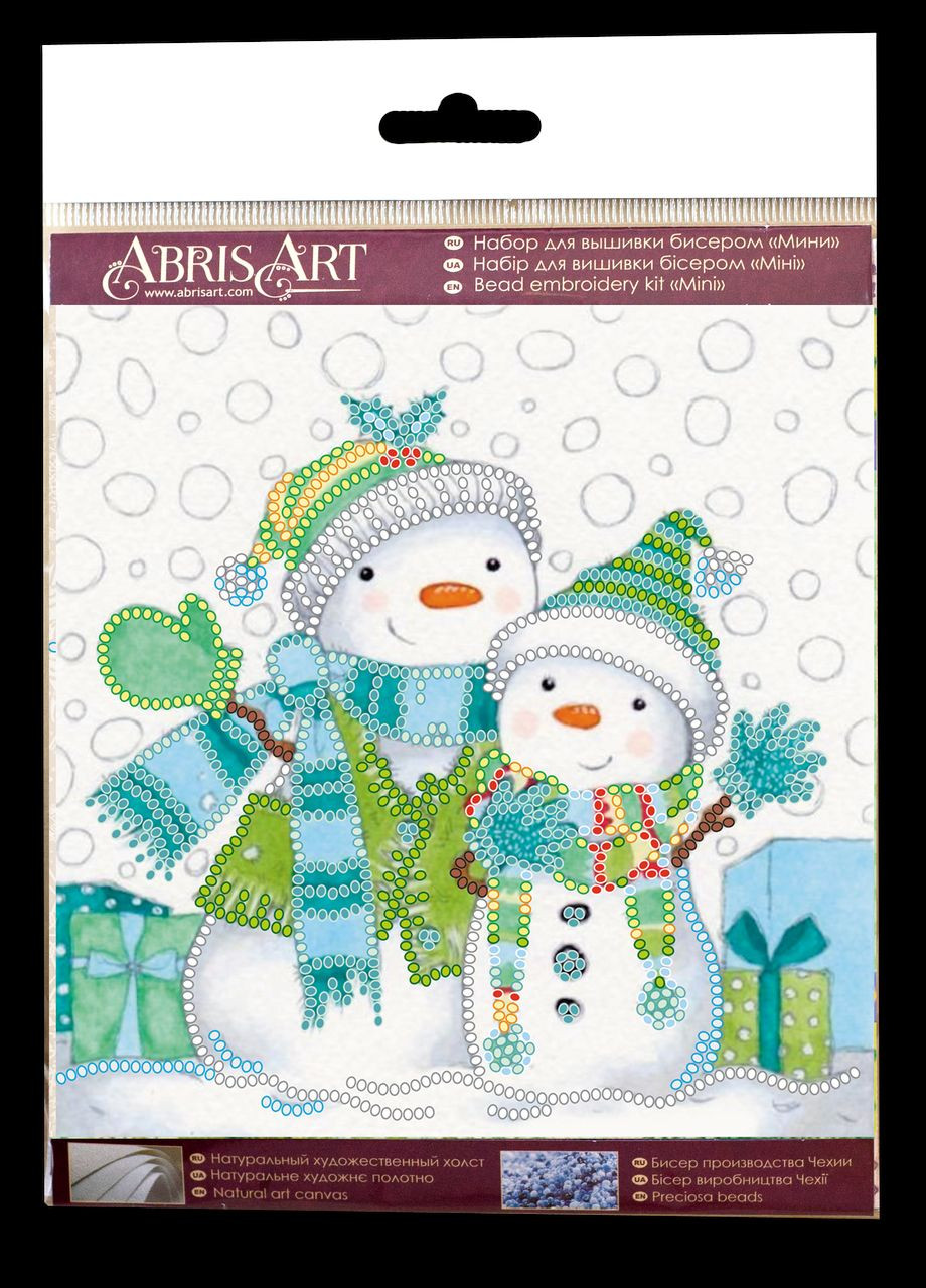 Набір для вишивання на натуральному художньому холсті Снігові друзі AM220 Abris Art (354827926)