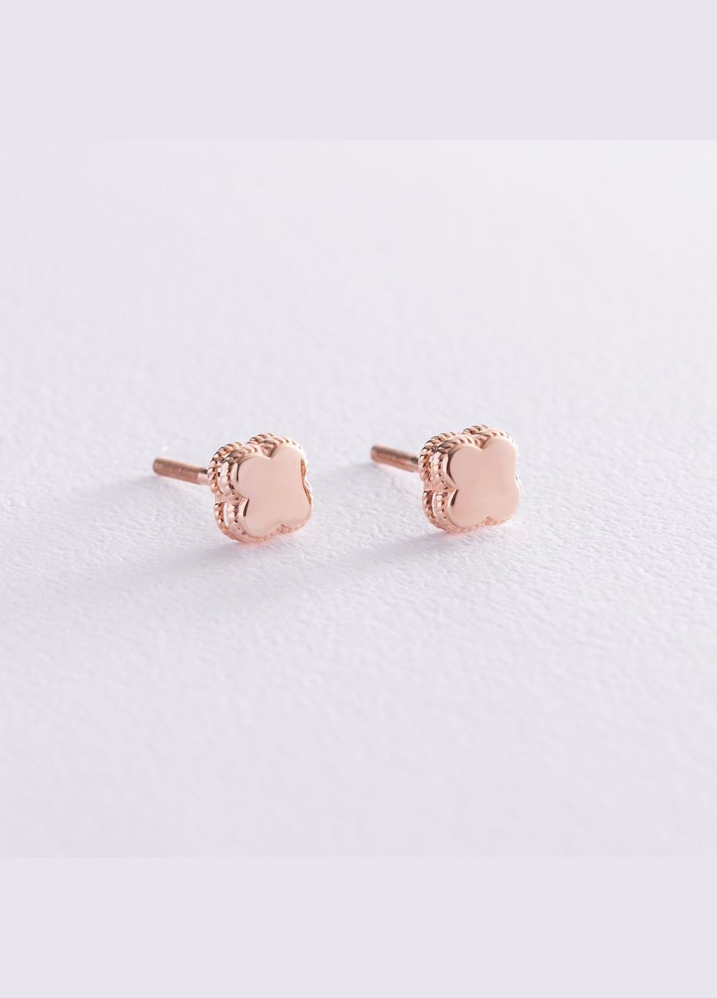 Золоті сережки - пусети Конюшина с07536 Oniks (264023556)