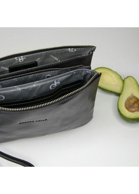 Сумка клатч с ремешком на кисть из натуральной кожи мужская для телефона маленькая Черный 40101 Grande Pelle (361348783)