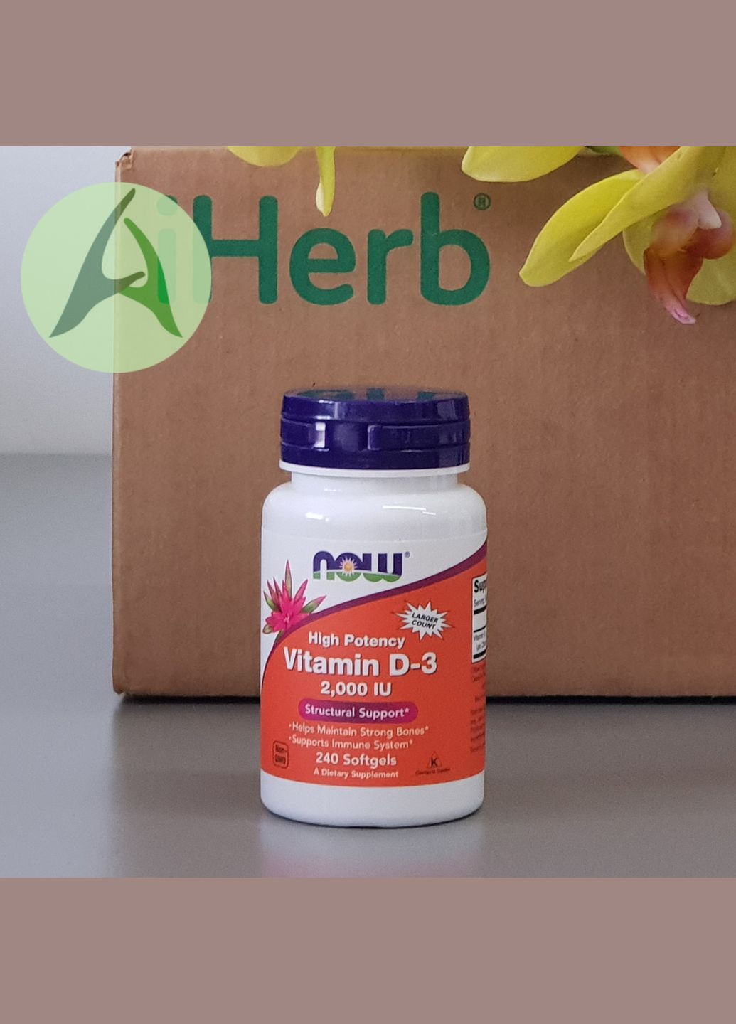 Вітамін Д3, D3, 2000 МО, 50 мкг, 240 капсул Now Foods (314524445)