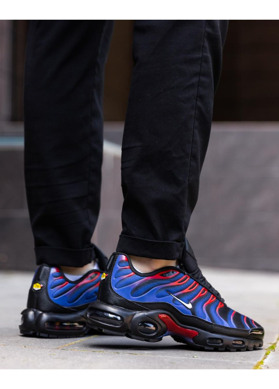 Чорні Осінні кросівки чоловічі nike air max plus tn spider man найк аір макс тн плюс No Brand