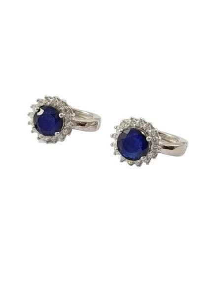 Серебряные серьги с сапфиром С4500/м-сф No Brand Сережки (377196968)