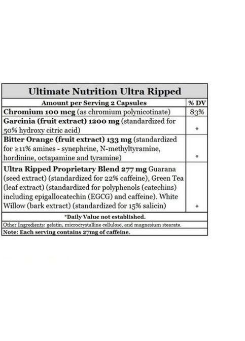 Ultra Ripped Ephedra Free 180 Caps Ultimate Nutrition (308067198)