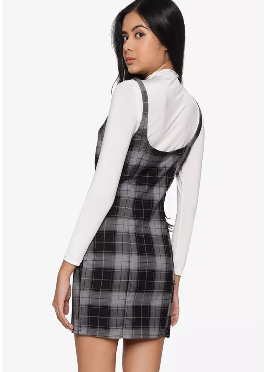 Серое повседневный женское приталенное платье на бретелях н&м (57072) s серое H&M