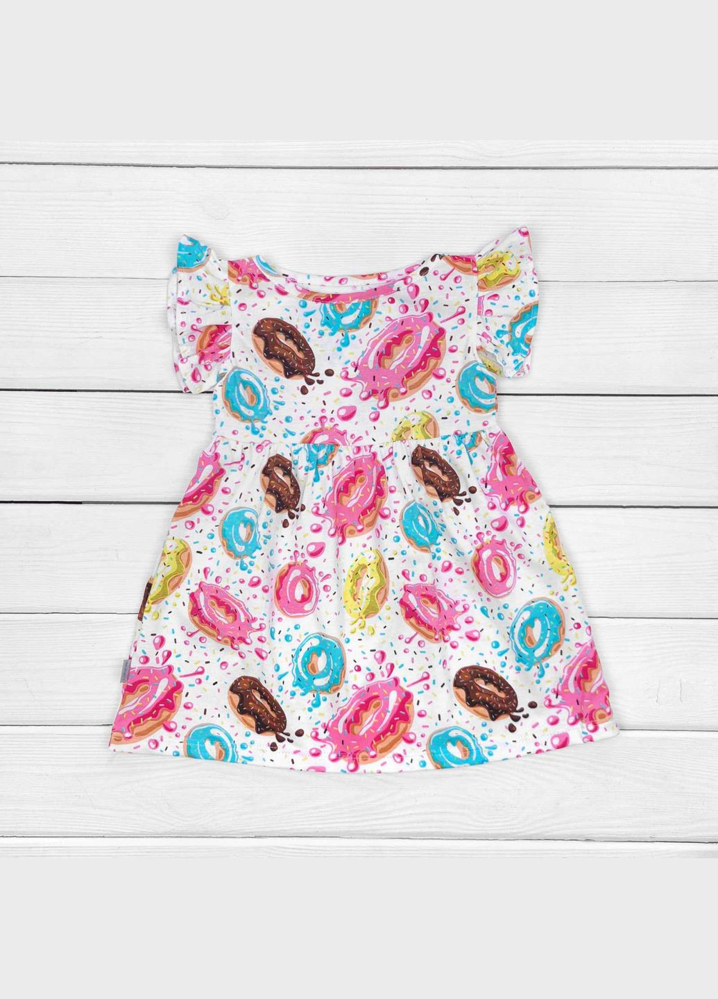 Комбинированное детское платье dexter`s с ярким рисунком sweetie белый;розовый dexter's (290416701)