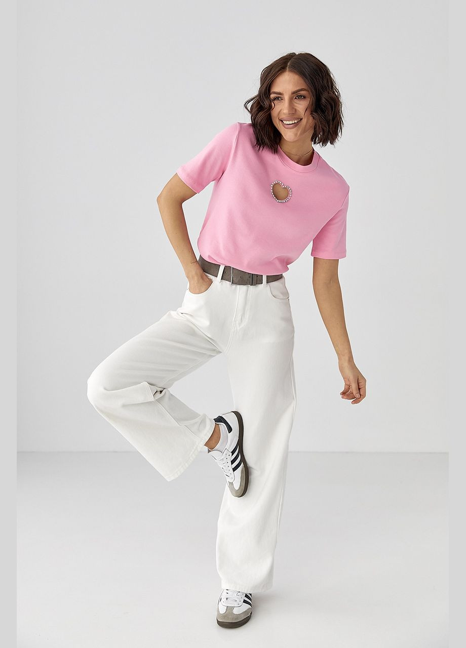 Футболка с вырезом в форме сердца Lurex - (327705797)