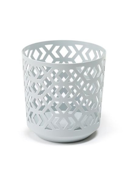 Кашпо 140 белый с серой вставкой, пластик Lamela Ацтек (345726174)