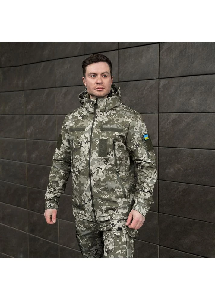 Оливковая (хаки) демисезонная куртка motive военная batal пиксель Pobedov