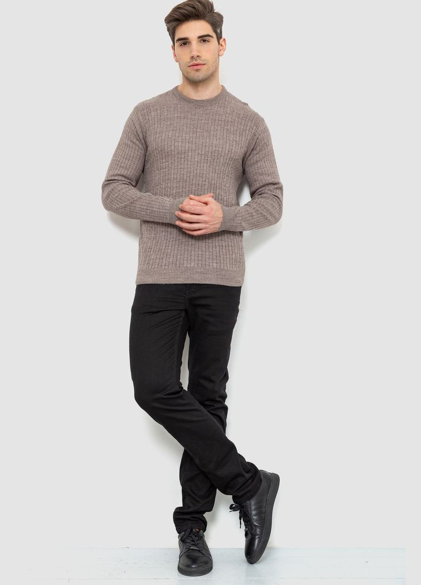 Светло-коричневый демисезонный свитер мужской, цвет мокко, Ager