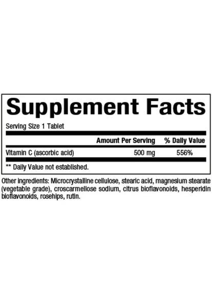 Витамин C Vitamin C with Bioflavonoids & Rosehips 500 мг 90 таблеток Natural Factors (364357371)