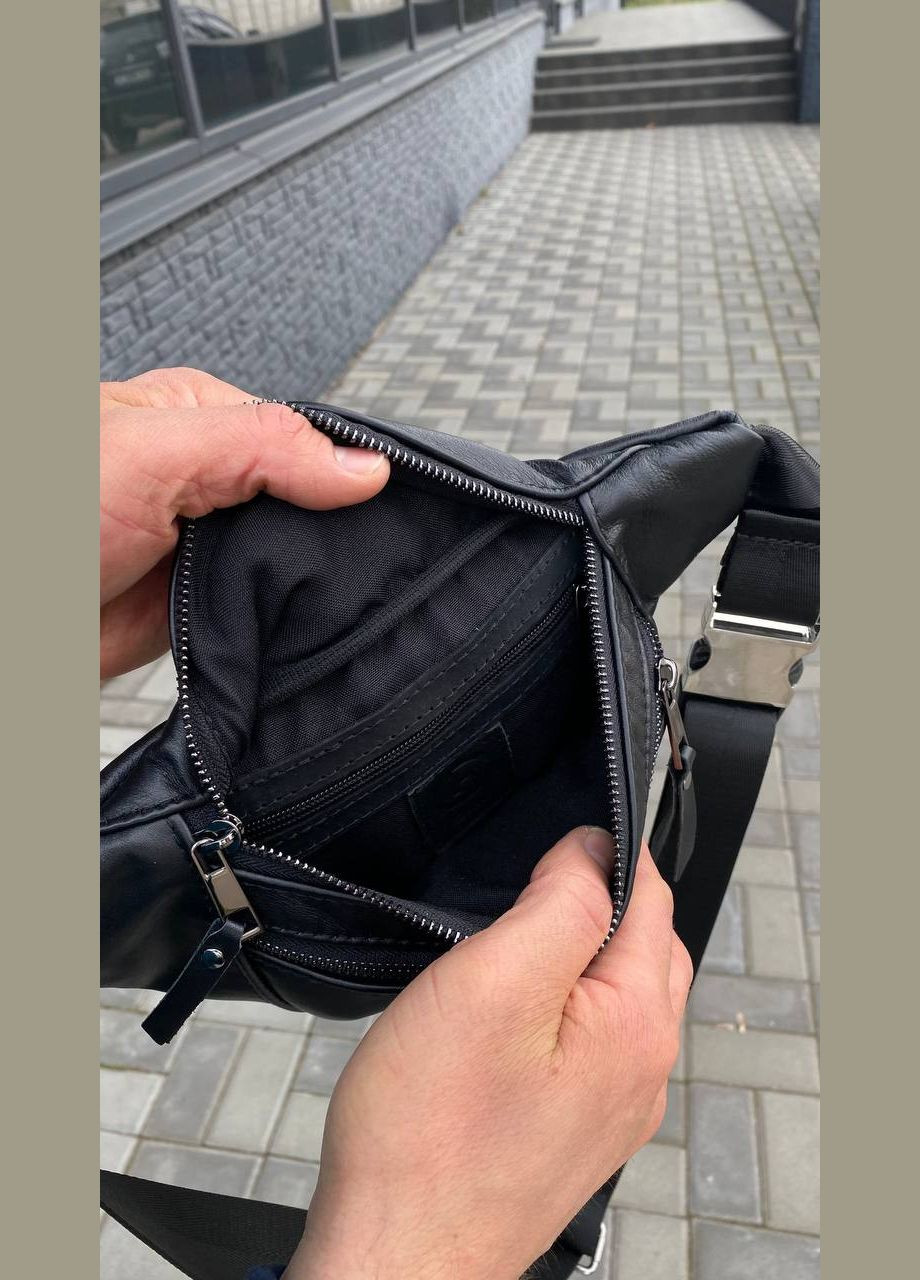 Нагрудная сумка натуральная кожа бананка через плечо Space leather No Brand (330134532)