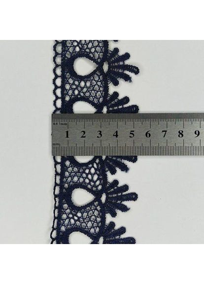 (1 метр) Кружево макраме 5 см цвет - синий темный (01М-Y10495-9) Plus-plus (352747823)