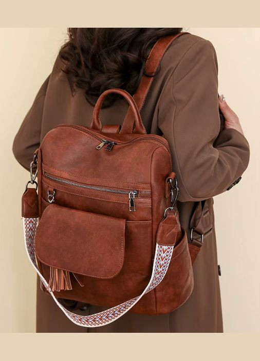 Рюкзак женский городской вместительный кожаный No Brand (334010964)