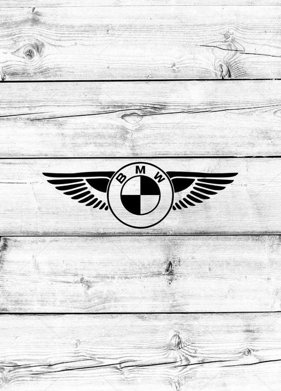 Наклейка на авто машину Логотип BMW БМВ с крыльями 50х16 см No Brand (365727118)