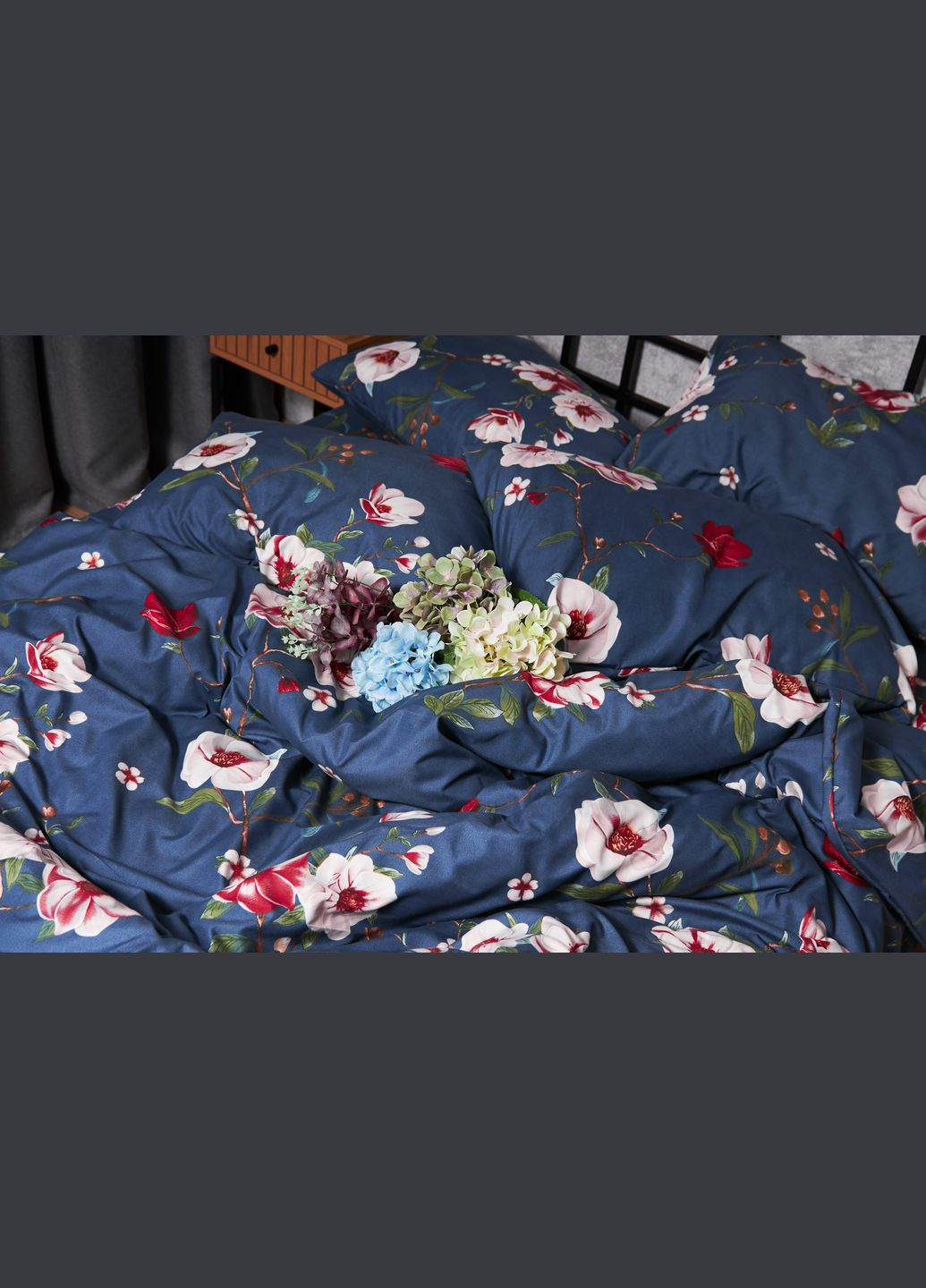 Комплект постільної білизни Полісатин Premium сімейний 143х210х2 наволочки 2х70х70 (MS-820003737) Moon&Star Bush Peony (288043885)