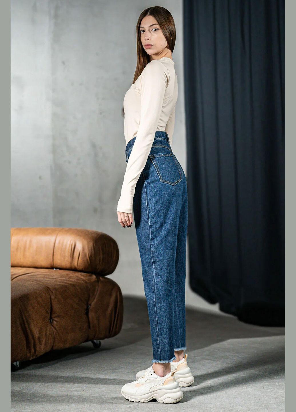 Джинсы мом женские зауженые Denim Mom Синие Teamv - (317310427)