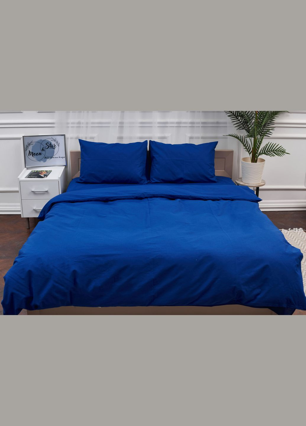 Комплект постельного белья двуспальный 175х210 наволочки 2х50х70 Бязь Gold Люкс (MS-820000806) Moon&Star blue (285717531)