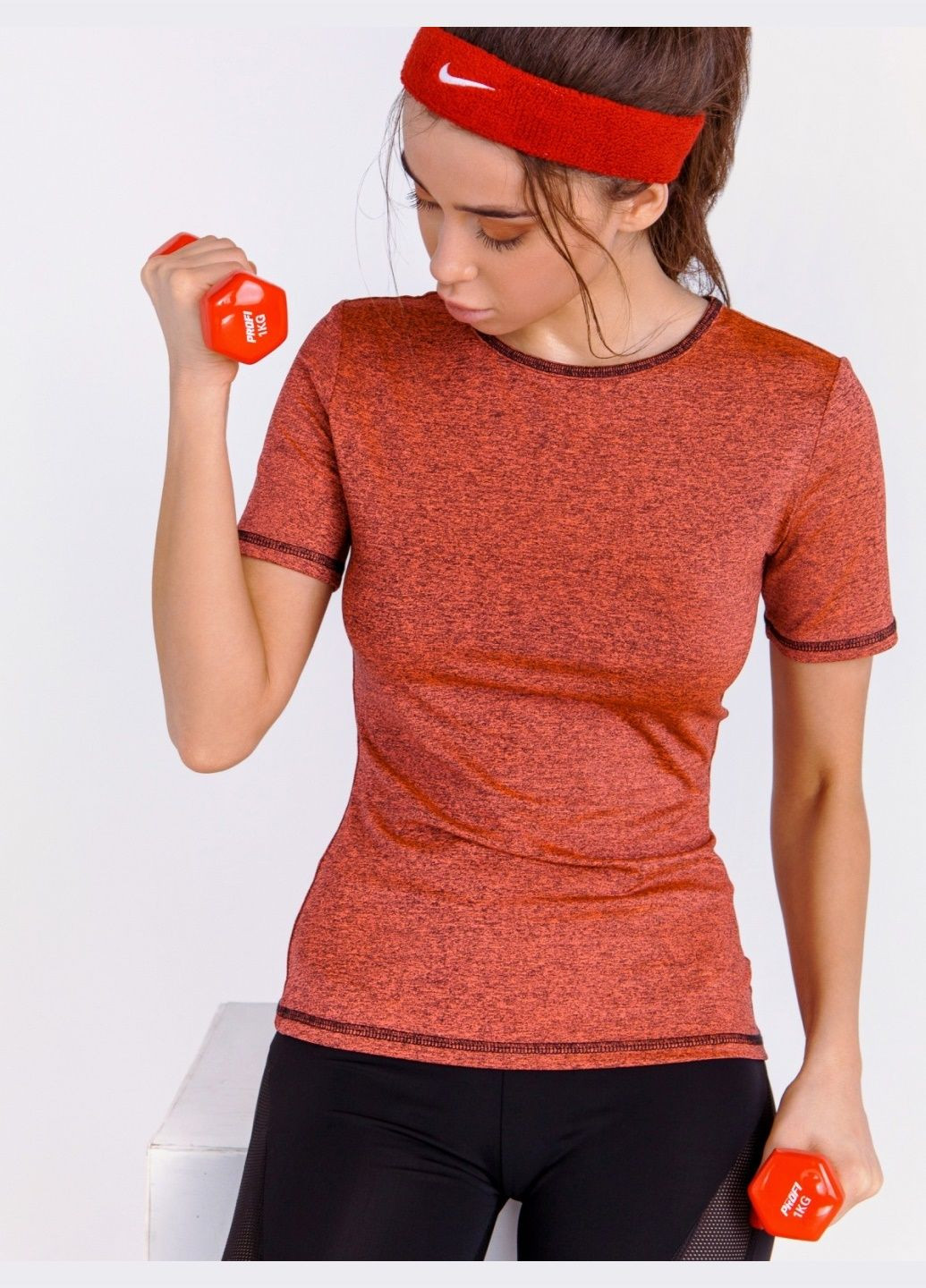 спортивна футболка з трикотажу коралова Dressa - (324162203)