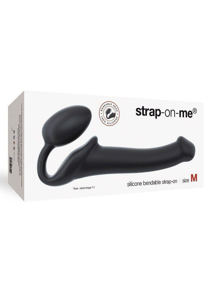 Безремінний страпон Strap-On-Me Black M, повністю регульований, діаметр 3,3 см No Brand (366878794)