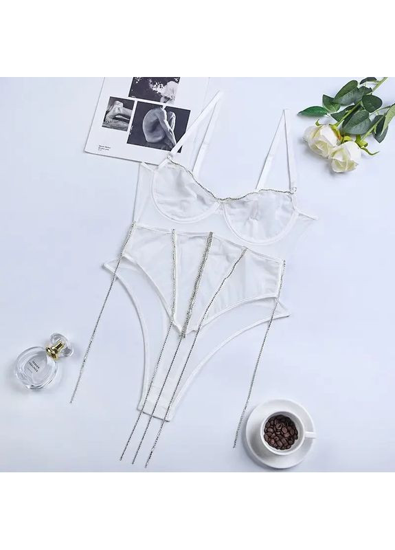 Кружевный боди с косточками и кнопками в районе паха и косточки в груди. Кружевной боди на бретелях China (361441305)